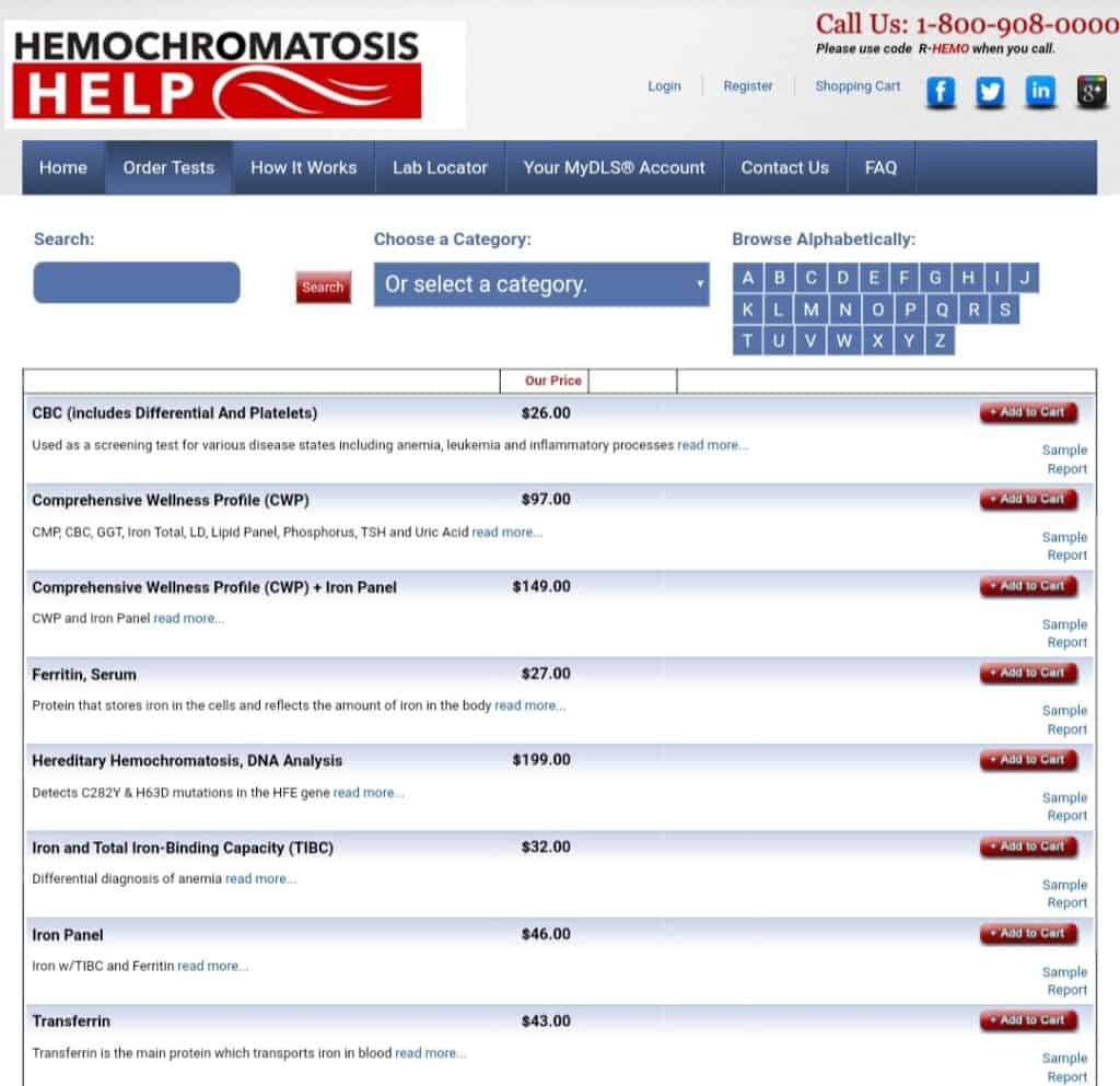 DirectLabs Order Page Sample