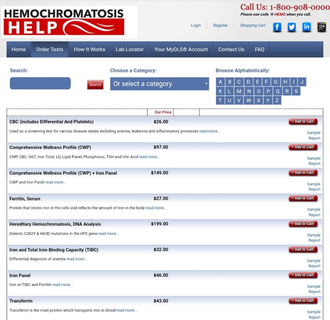 Discount Labs for Hemochromatosis Hemochromatosis Help